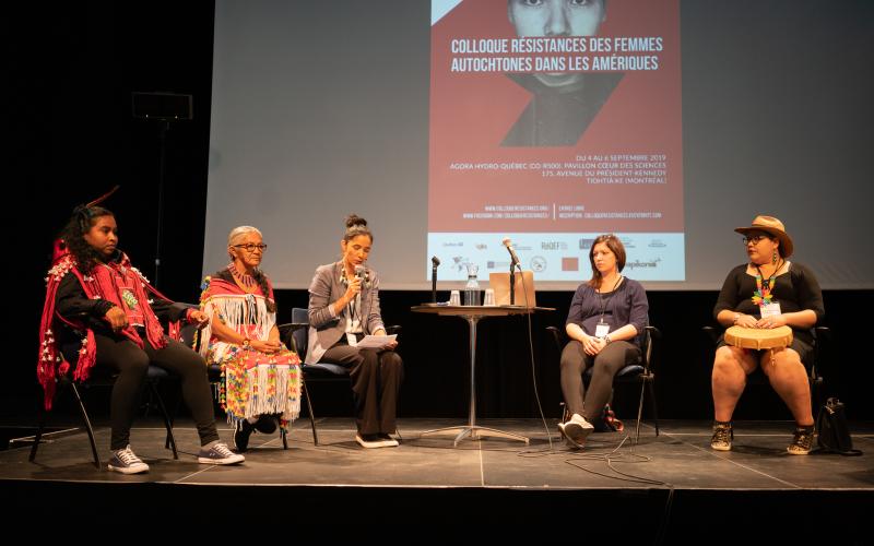 Participation de Cécile Kouyouri au colloque « Résistances des femmes autochtones dans les Amériques ». Crédit: Cannelle Wiechert.